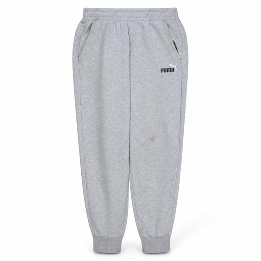 Front view of Puma Men’s Grey Fleece Sweatpants L Regular Fit Casual Tapered