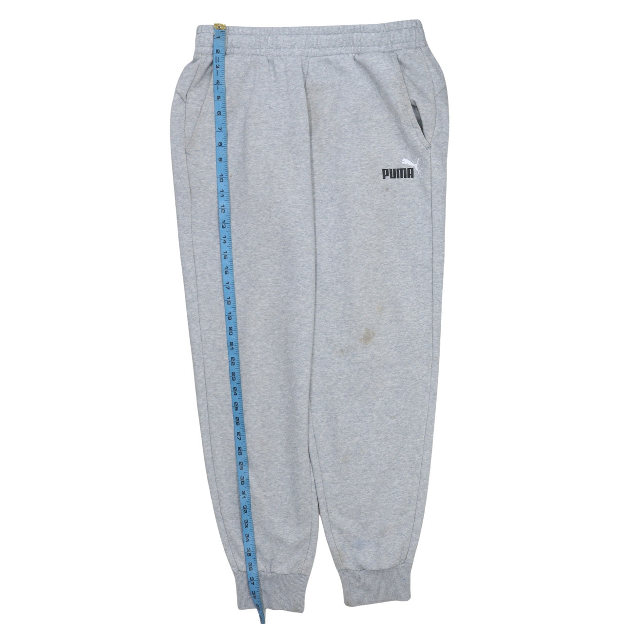 Puma Men’s Grey Fleece Sweatpants L Regular Fit Casual Tapered