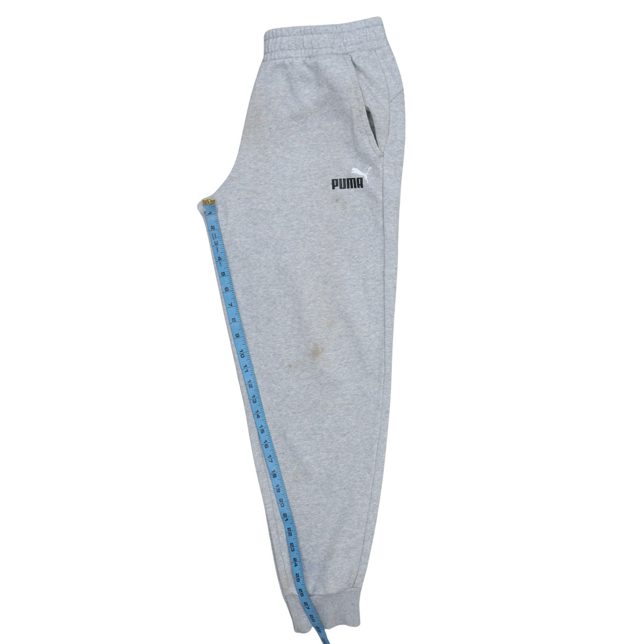 Puma Men’s Grey Fleece Sweatpants L Regular Fit Casual Tapered