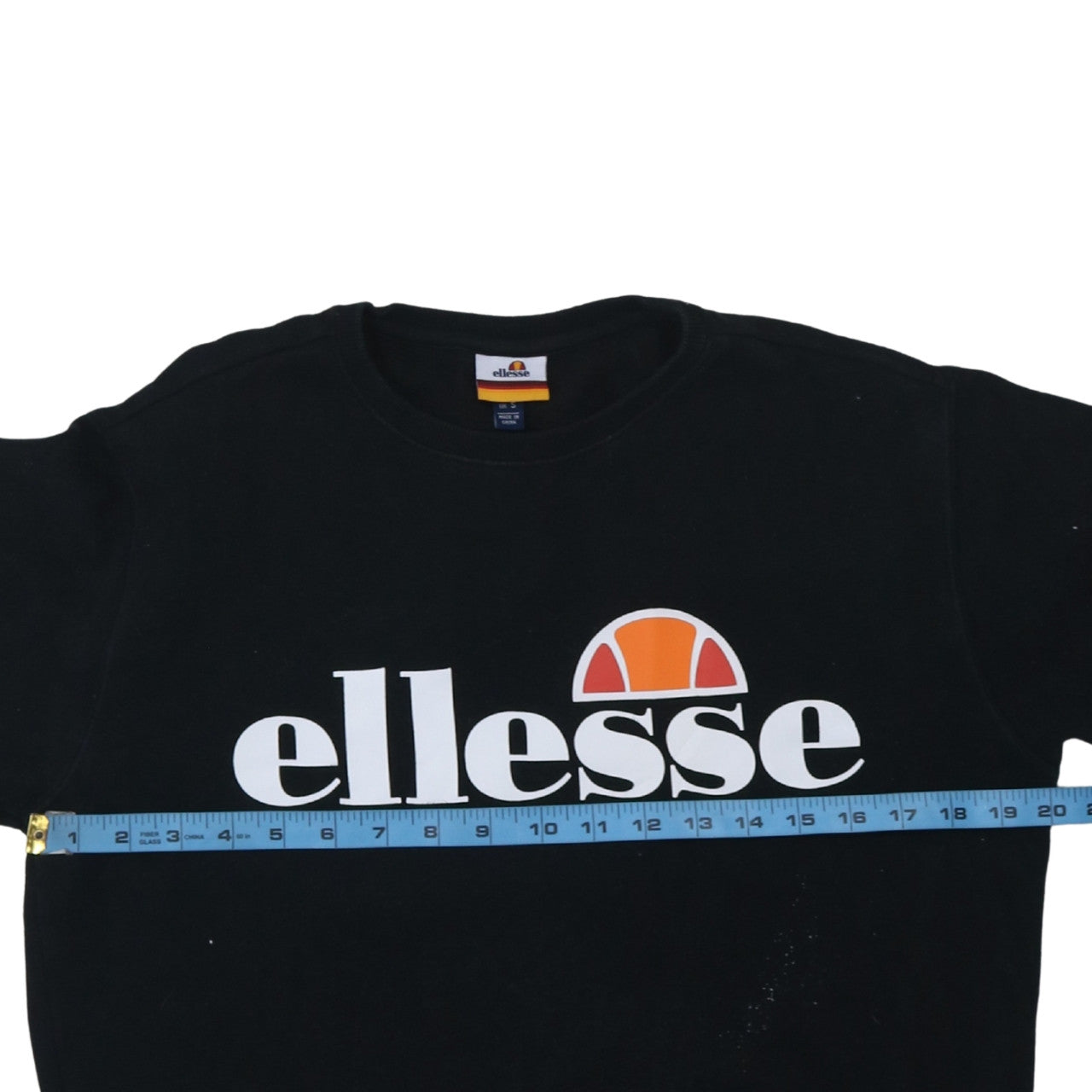 Ellesse Men’s Black Regular Fit Crew Neck Pullover Sweatshirt S