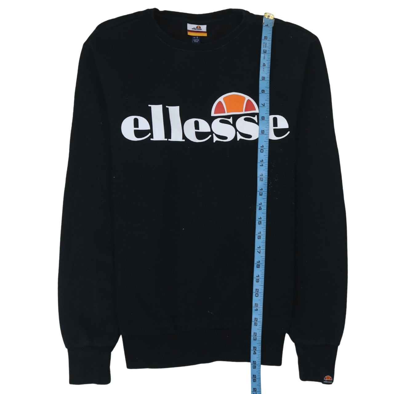 Ellesse Men’s Black Regular Fit Crew Neck Pullover Sweatshirt S