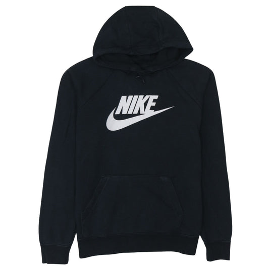 Nike Mens Black Pullover Hoodie Medium Logo Fleece Sweatshirt