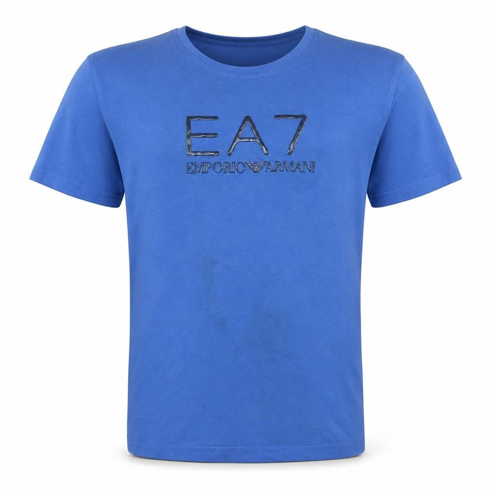 Emporio Armani EA7 Men's Blue L Logo Crew Neck Short Sleeve T-Shirt