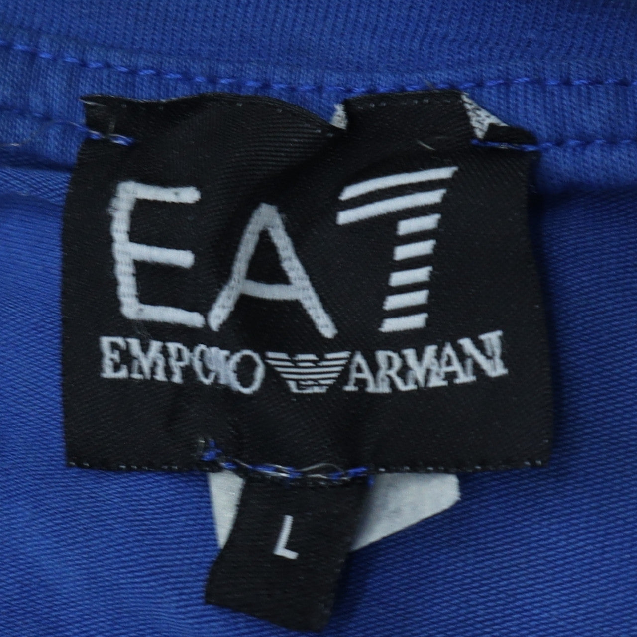 Emporio Armani EA7 Men's Blue L Logo Crew Neck Short Sleeve T-Shirt