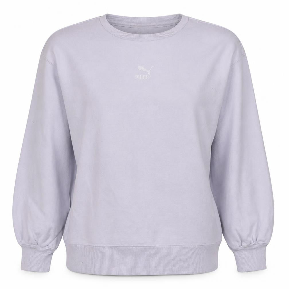 Puma Womens Lilac Crew Neck Pullover Sweatshirt Size L Relaxed Fit
