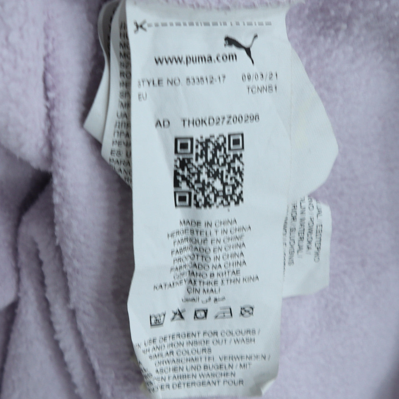 Puma Womens Lilac Crew Neck Pullover Sweatshirt Size L Relaxed Fit