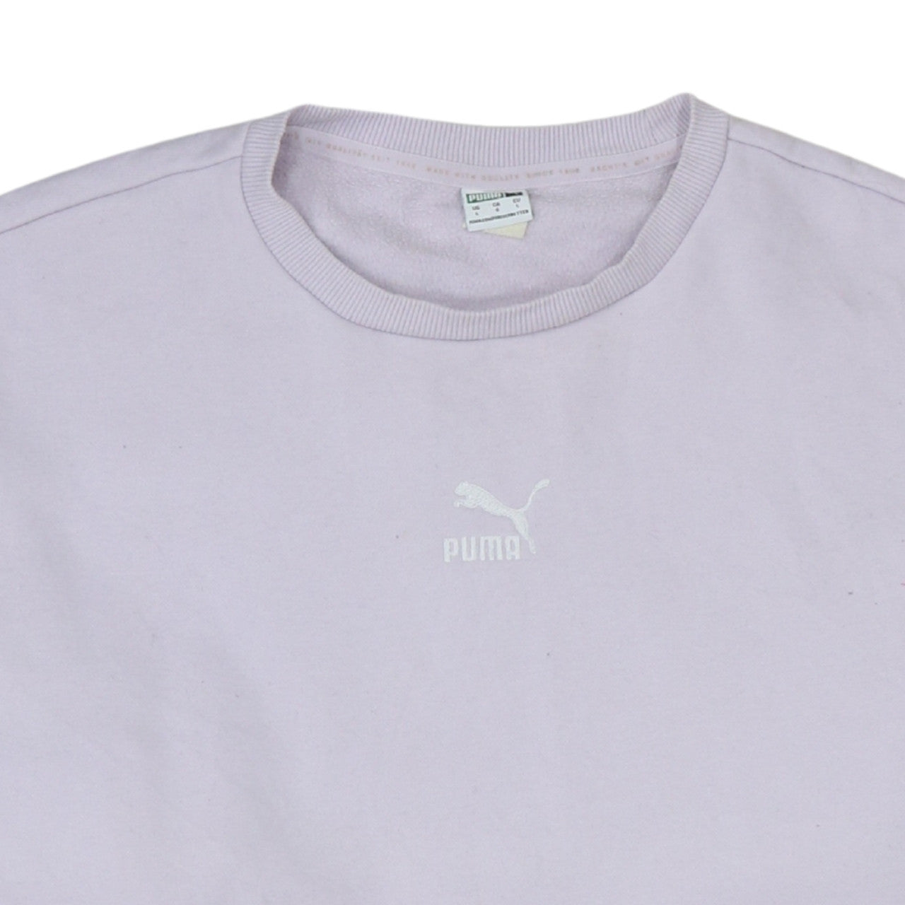 Puma Womens Lilac Crew Neck Pullover Sweatshirt Size L Relaxed Fit