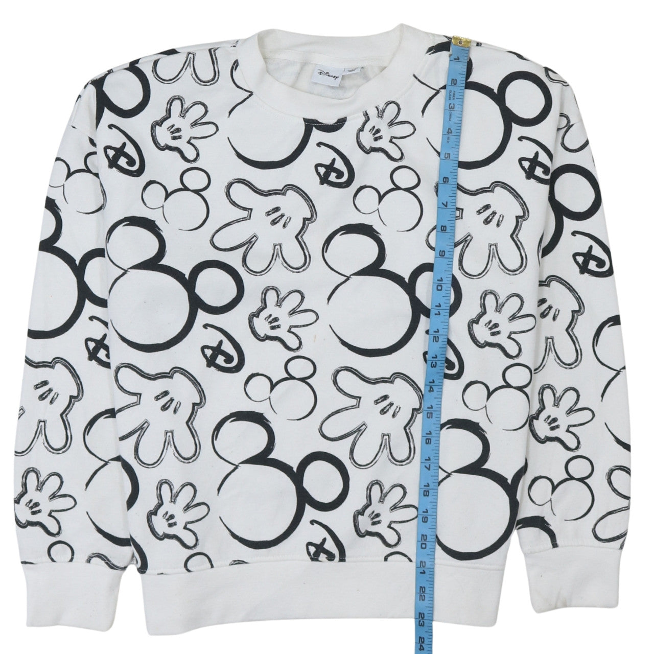 Disney Primark Women White Mickey Print Pullover Sweatshirt Size S