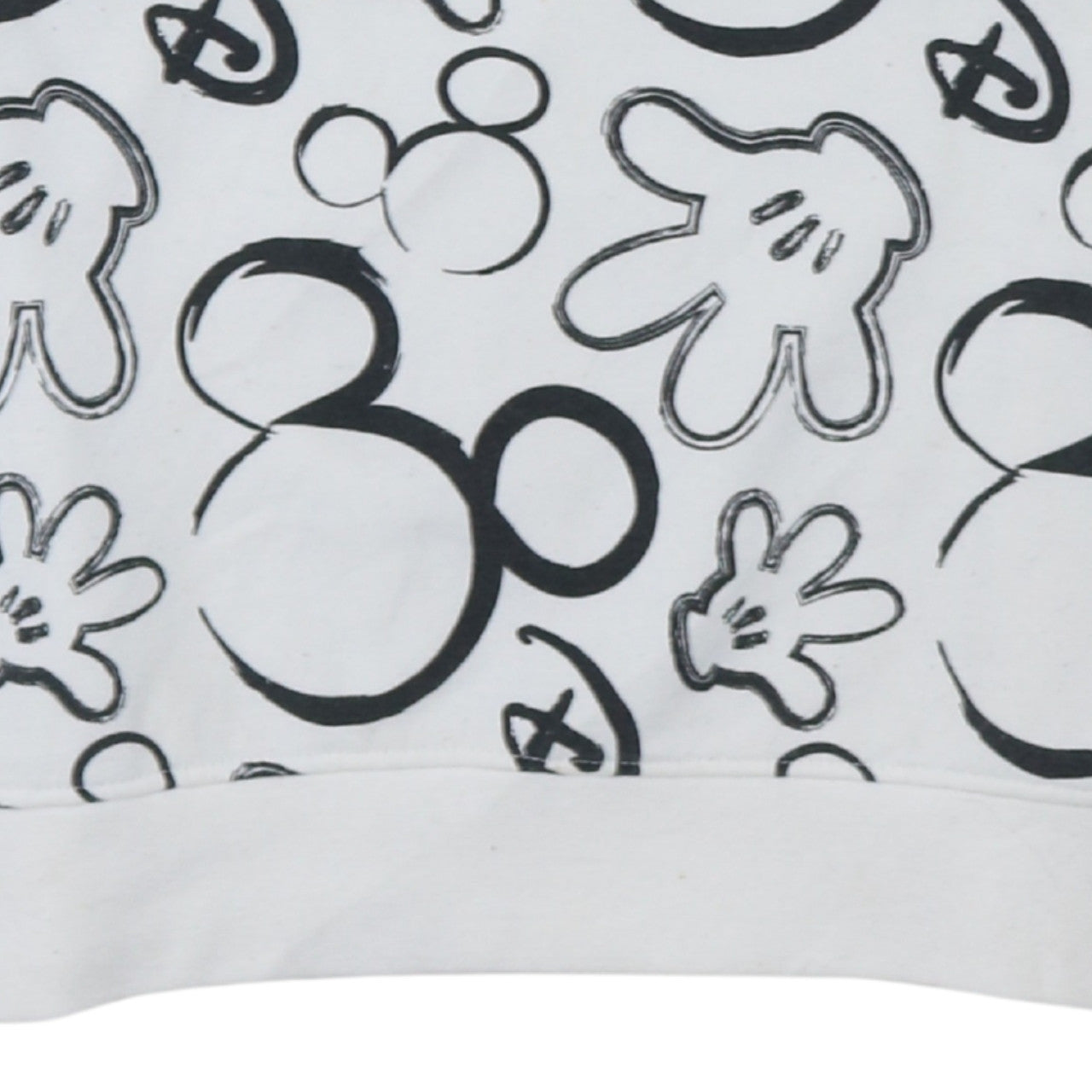 Disney Primark Women White Mickey Print Pullover Sweatshirt Size S