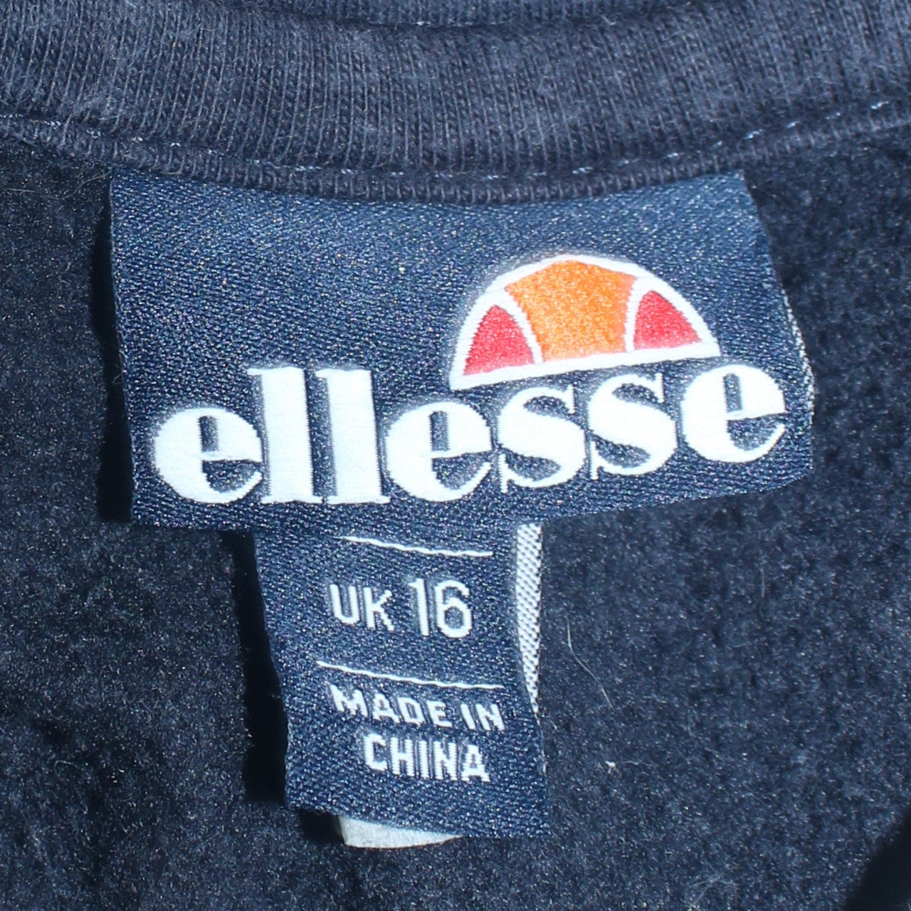 Ellesse Women's Black Full Zip Hoodie UK 16 Logo Print Cotton Blend