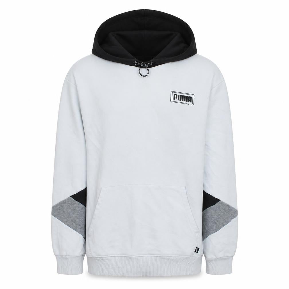 Puma Men's White & Black Pullover Hoodie Size S Sportswear