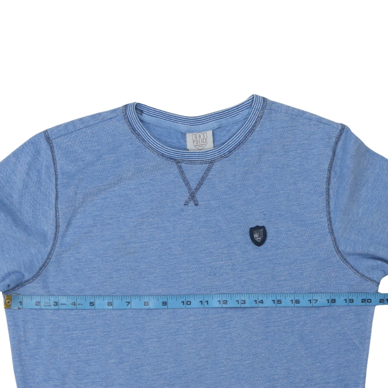 883 Police Men's Blue Cotton Crew Neck Pullover Sweatshirt Size L