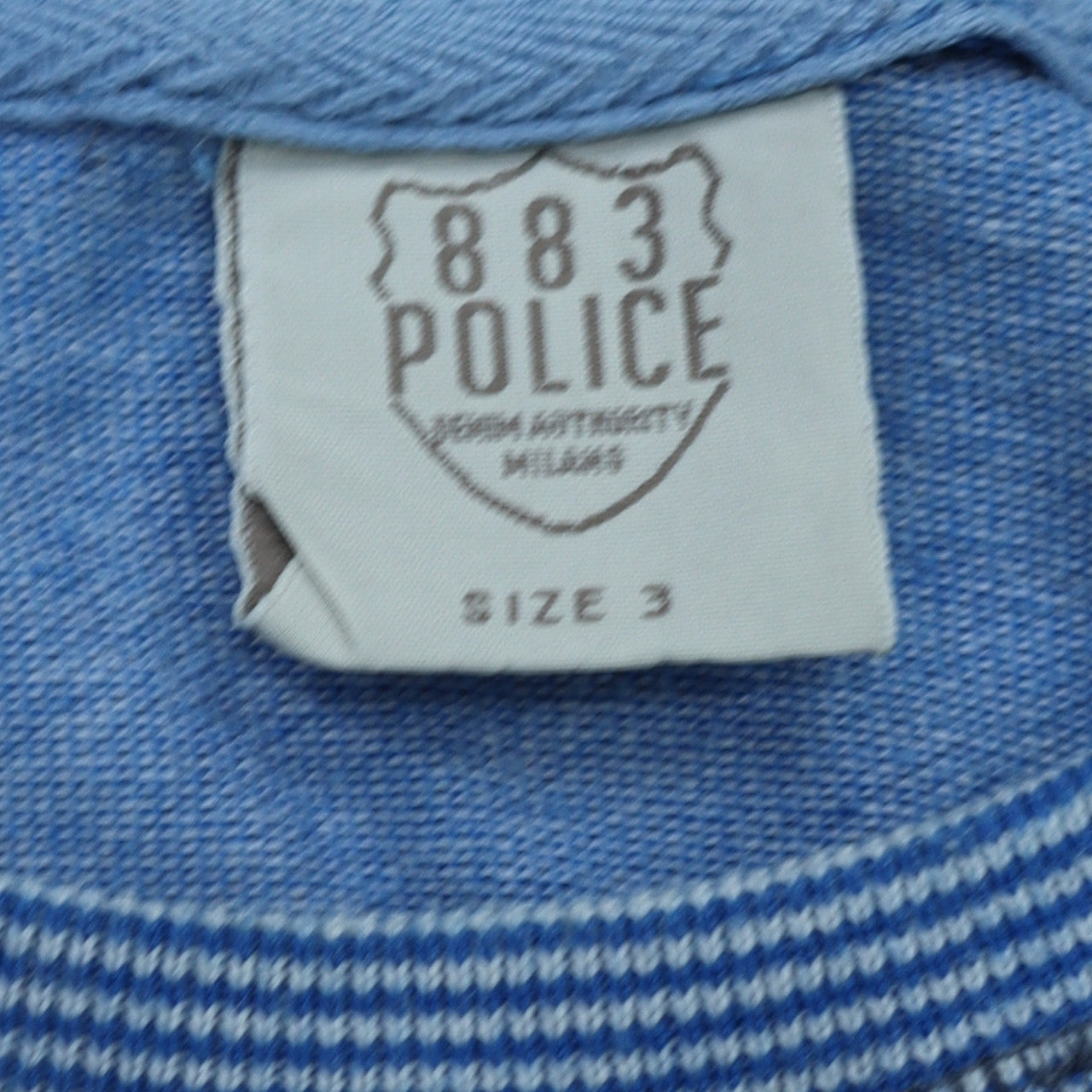 883 Police Men's Blue Cotton Crew Neck Pullover Sweatshirt Size L