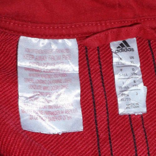 Adidas Boys Red Full Zip Hoodie 15-16 Years Manchester United Design
