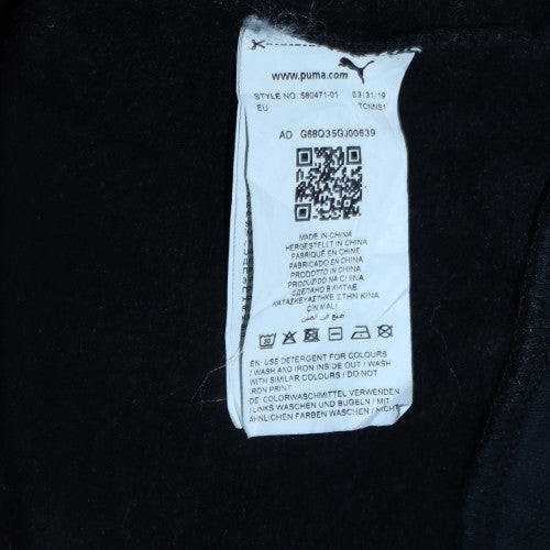 Puma Women Black Pullover Hoodie Large Logo Hooded Sweatshirt