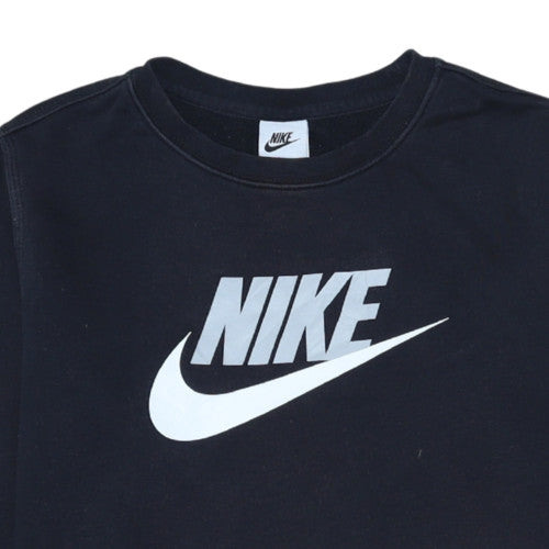 Nike Boys Black XL Crew Neck Pullover Sweatshirt Logo Print