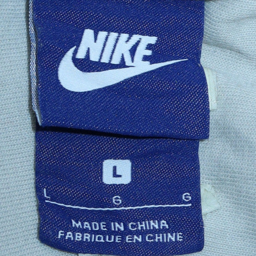 Nike Men's White Cotton Blend Crew Neck Sweatshirt Size L