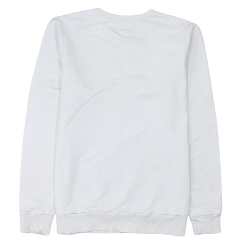 Levi's Women's White Cotton Logo Pullover Sweatshirt Size 16