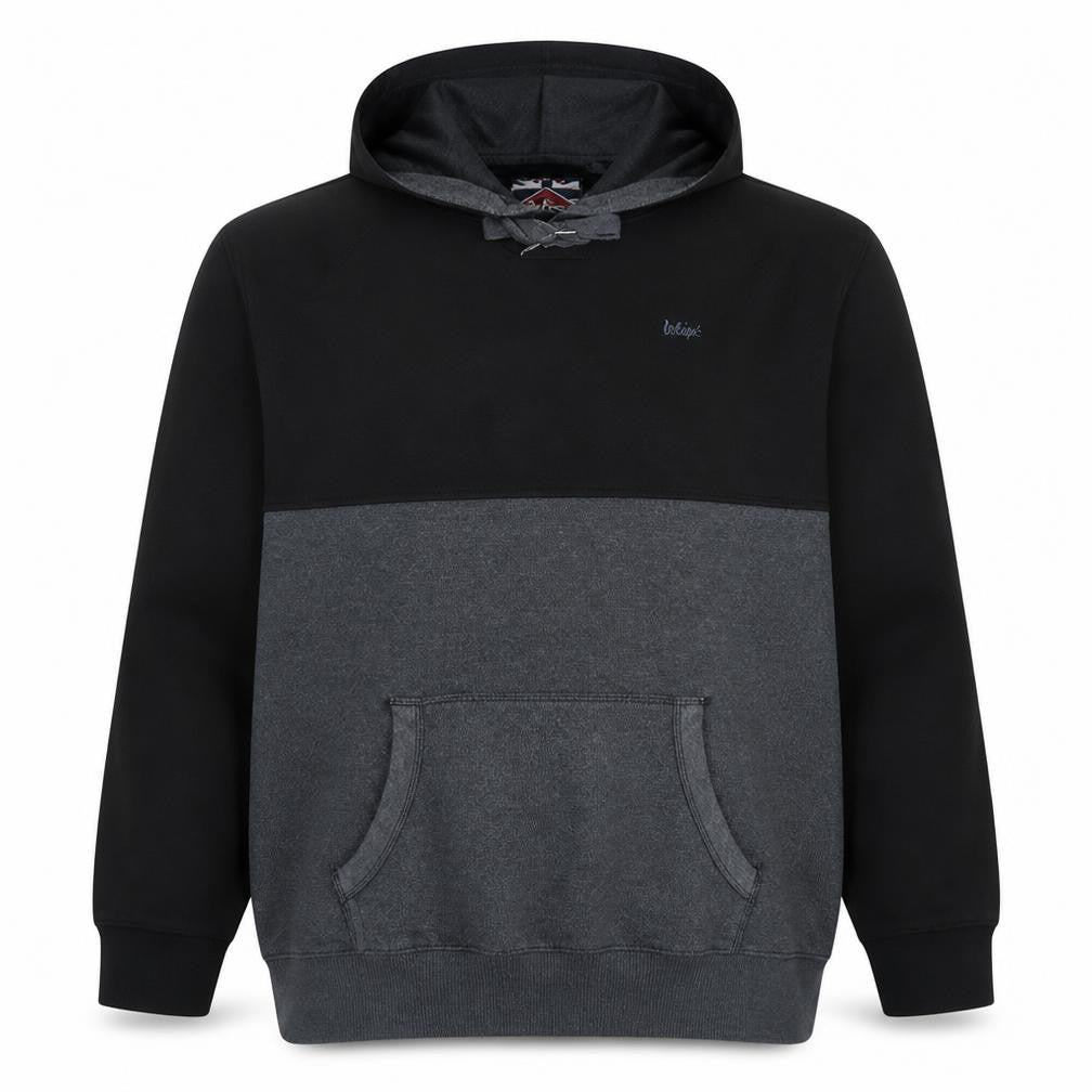 Lee Cooper Men's Black 2XL Pullover Fleece Hoodie