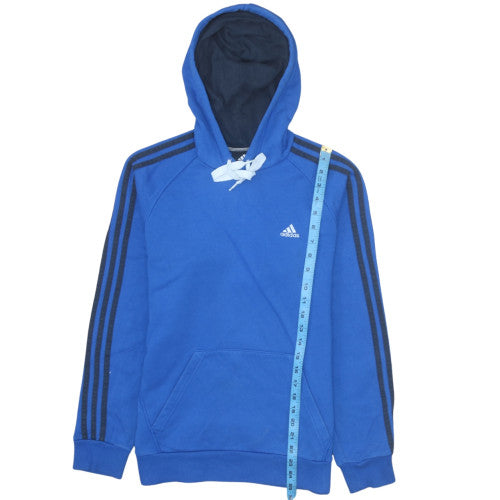 Adidas Men's Blue Pullover Hoodie Small Logo Sportswear