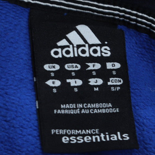 Adidas Men's Blue Pullover Hoodie Small Logo Sportswear