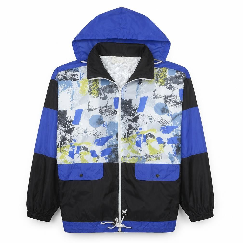 Marcel Clair Men's Blue 90s Retro Windbreaker Jacket L