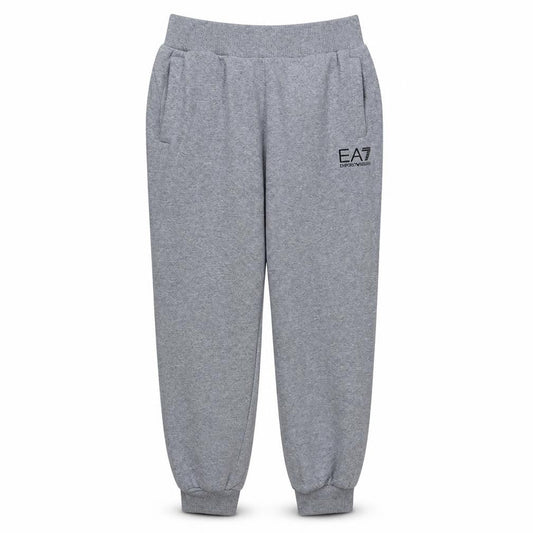 Front view of Emporio Armani EA7 Men Grey Jogger Sweatpants M Regular Fit Cotton Blend