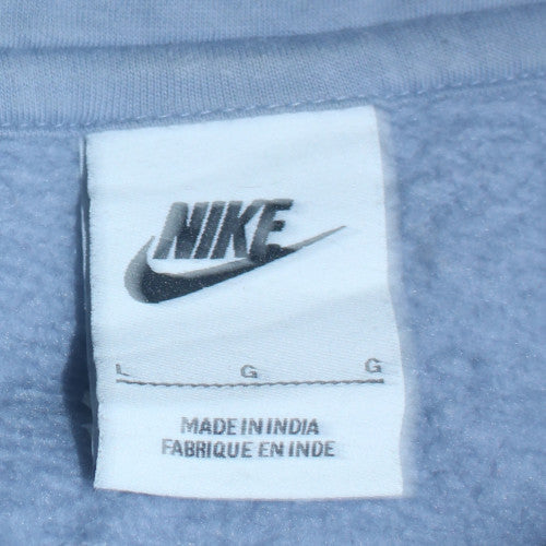Nike Men's Blue Pullover Hoodie L Fleece Regular Fit Sweatshirt