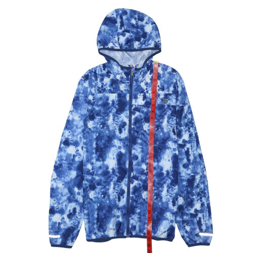 Cecilia Sport Womens Blue Hooded Windbreaker Jacket Size L