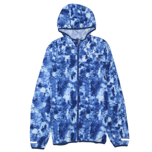 Cecilia Sport Womens Blue Hooded Windbreaker Jacket Size L