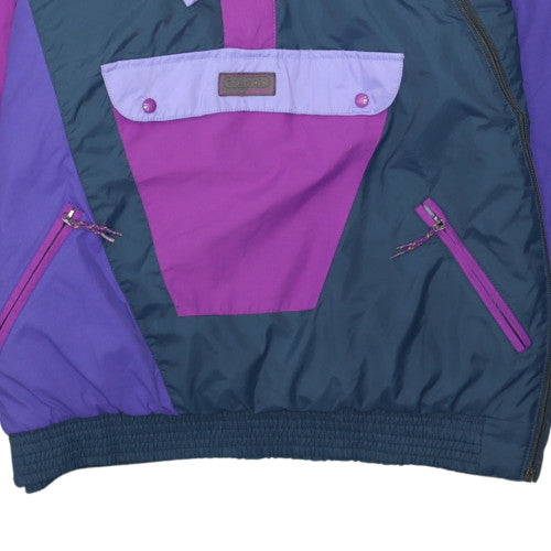 Tigara Men's Multicoloured 54 Hooded Anorak Jacket Windproof Retro Style