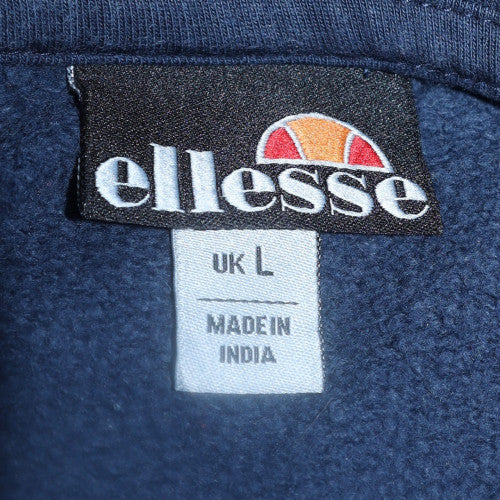 Ellesse Men's Blue Pullover Hoodie L Logo Fleece Sweatshirt