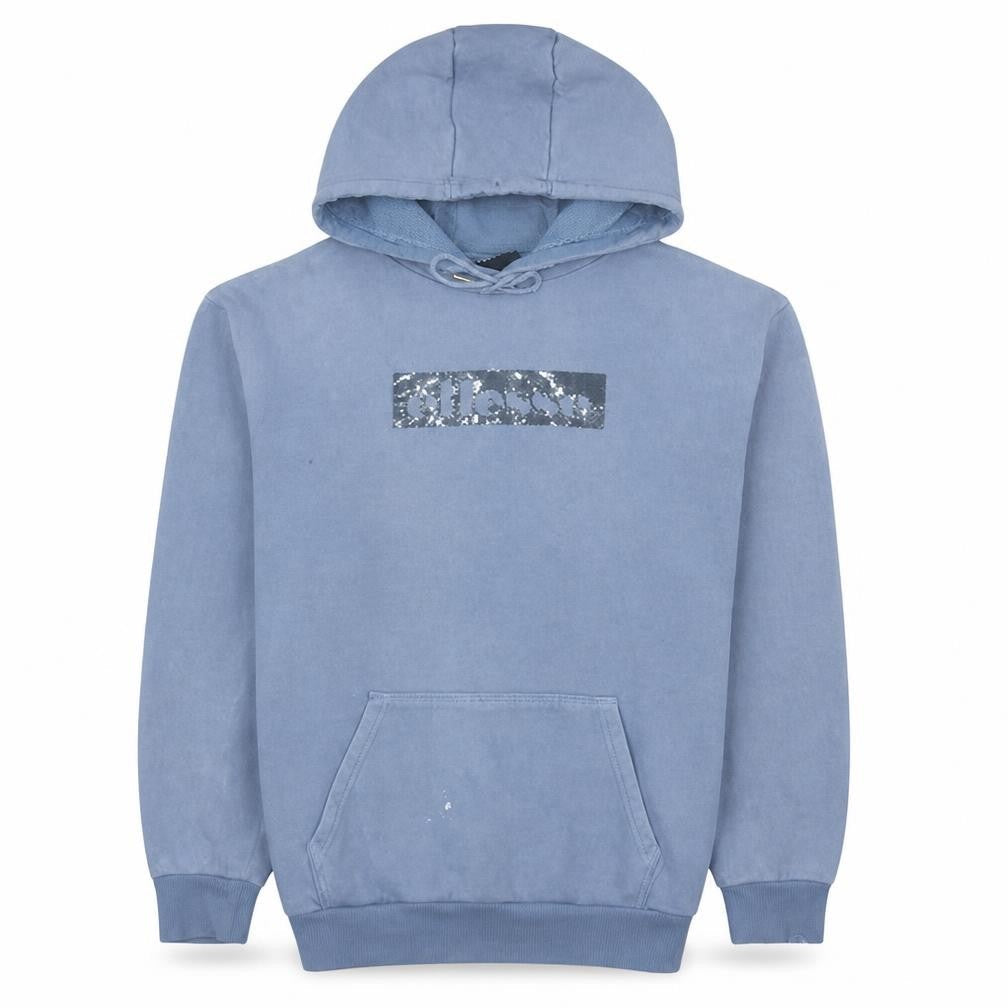 Ellesse Men's Blue Pullover Hoodie Medium Fleece Logo Sweatshirt
