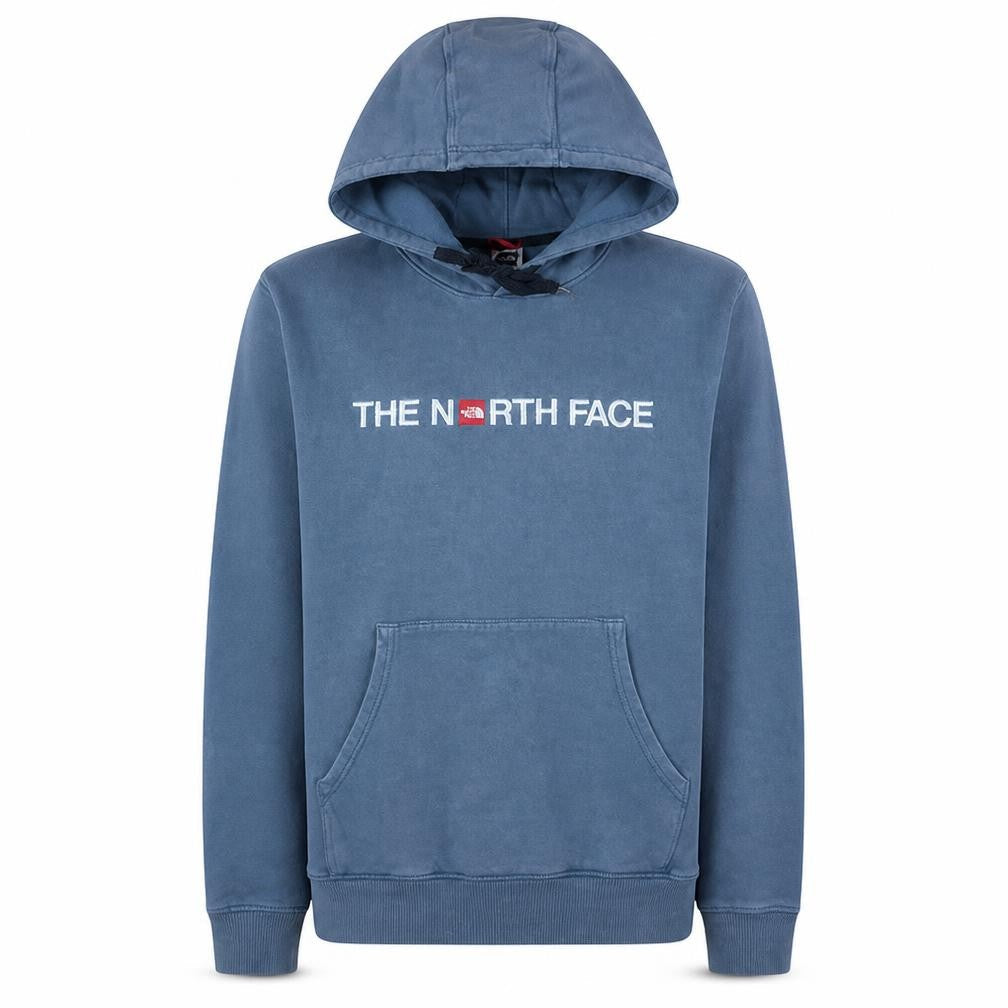 The North Face Men's Blue Pullover Hoodie M Cotton Logo Sweatshirt