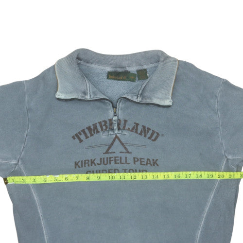 Timberland Men's Blue 1/4 Zip Sweatshirt Kirkjufell Peak Cotton M