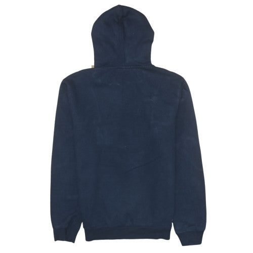 Napapijri Men's Blue Pullover Fleece Hoodie M Embroidered Logo Outdoor