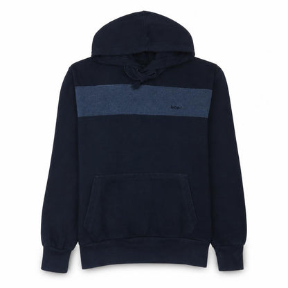 Front view of Lee Cooper Men's Blue Pullover Hoodie S Regular Fit Fleece