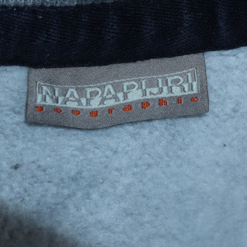 Napapijri Men's Grey Logo Sweatshirt M Crew Neck Fleece Pullover