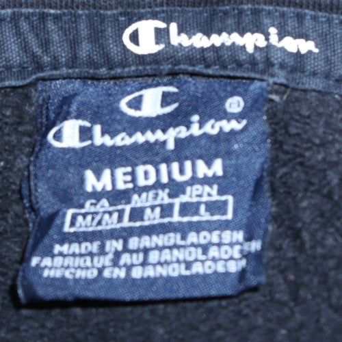 Champion Men's Black Medium 1/2 Zip Hoodie Sweatshirt