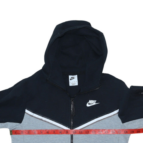 Nike Men's Black Grey Full Zip Hoodie XS Fleece Lined Casual