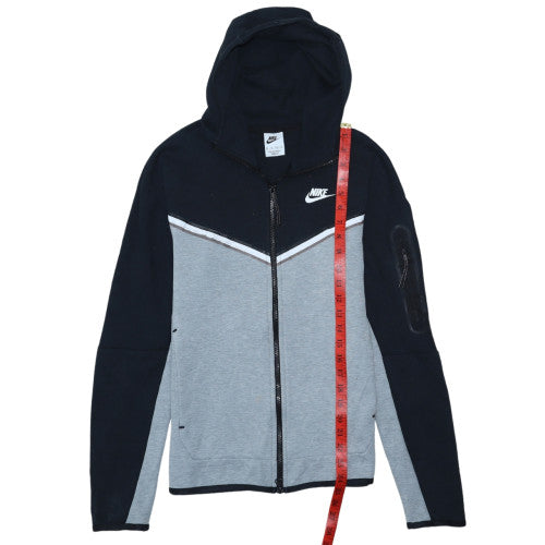 Nike Men's Black Grey Full Zip Hoodie XS Fleece Lined Casual