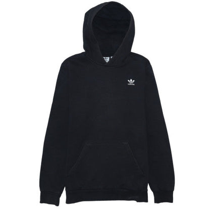 Additional front view of Adidas boys’ black pullover hoodie, size 15-16, years cotton blend