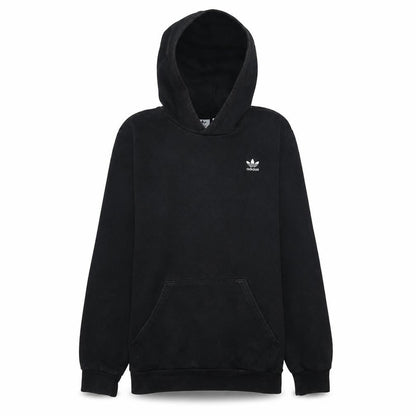 Front view of Adidas boys’ black pullover hoodie, size 15-16, years cotton blend