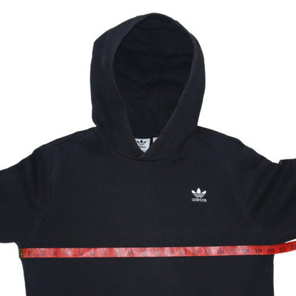 Back view of Adidas boys’ black pullover hoodie, size 15-16, years cotton blend