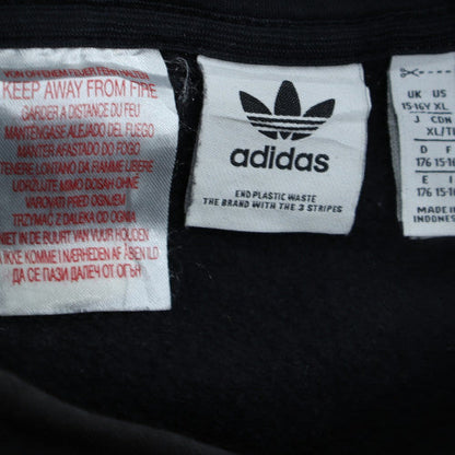 Additional view of Adidas boys’ black pullover hoodie, size 15-16, years cotton blend