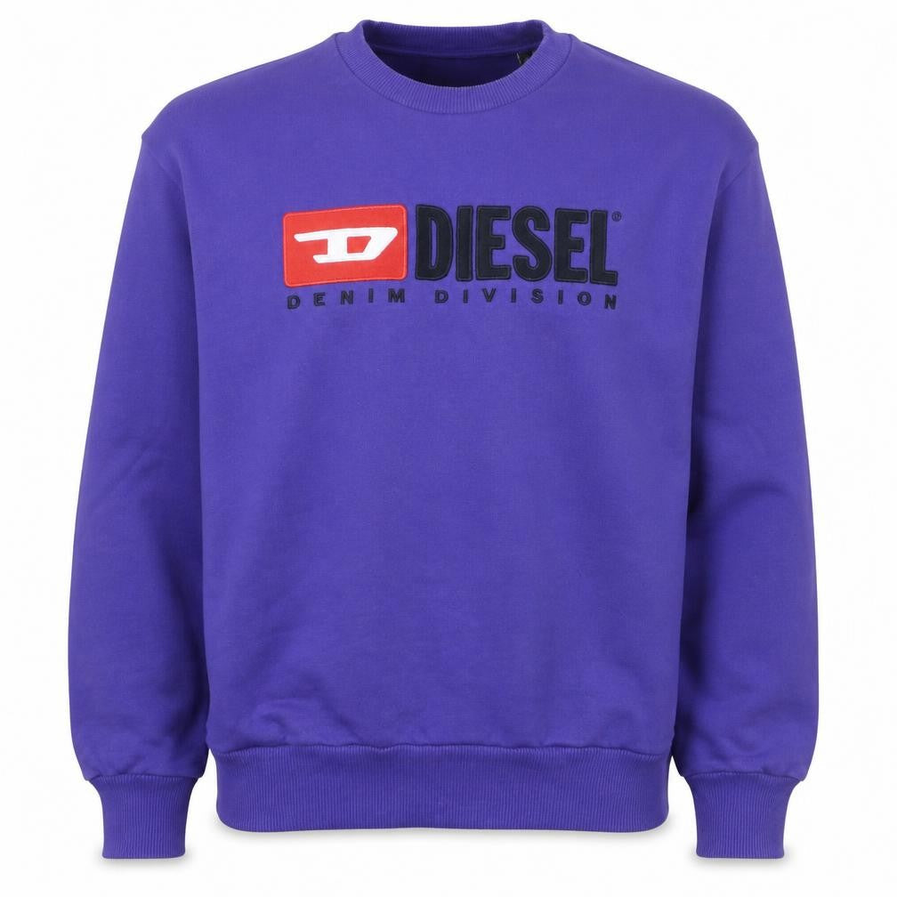 Diesel Men’s Purple Logo Crew Neck Cotton Sweatshirt Size M