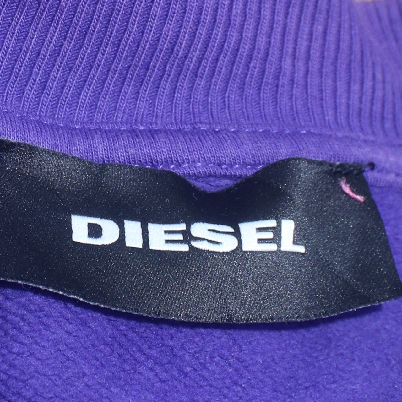 Diesel Men’s Purple Logo Crew Neck Cotton Sweatshirt Size M