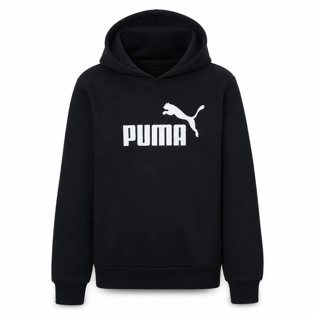 Puma Boys Black Pullover Hoodie Size 13-14 Years Cotton Blend