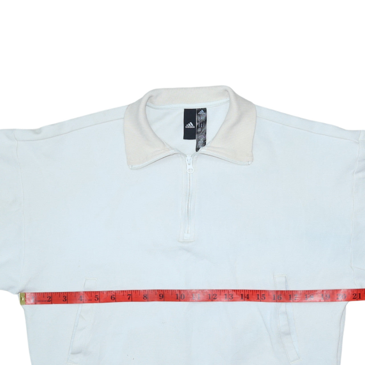 Adidas Women White XS 1/2 Zip Pullover Sweatshirt with Logo