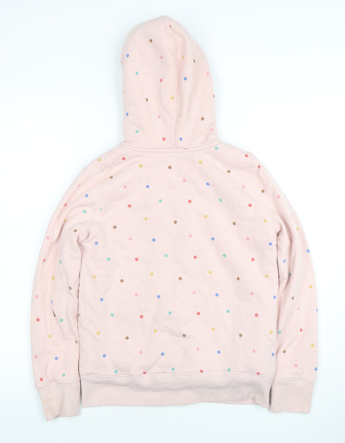 Boden Girls Pink Polka Dot Full Zip Lined Hoodie 11-12 Years
